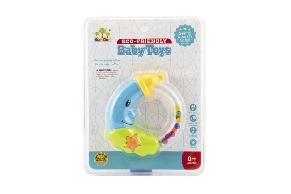 Grzechotka księżyc plastik 11cm na kartonie 0+
