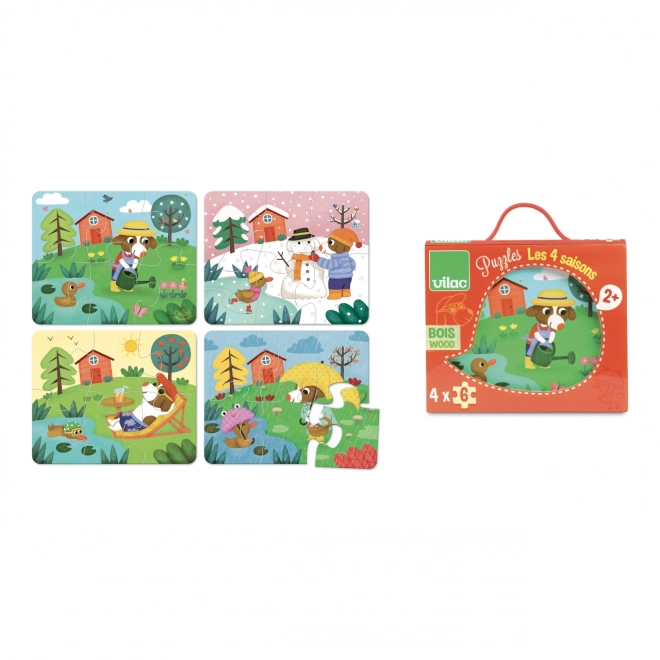 Vilac Drewniane puzzle 4 pory roku