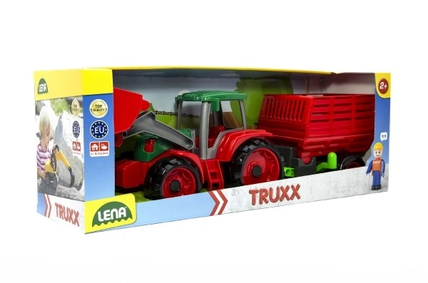 Auto Truxx traktor ładowacz z przyczepą na siano z figurką w pudełku 53x19x16cm 24m+