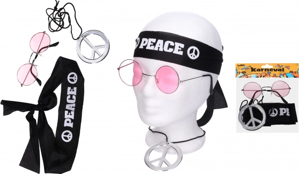 Karnawałowy zestaw dodatków hippie