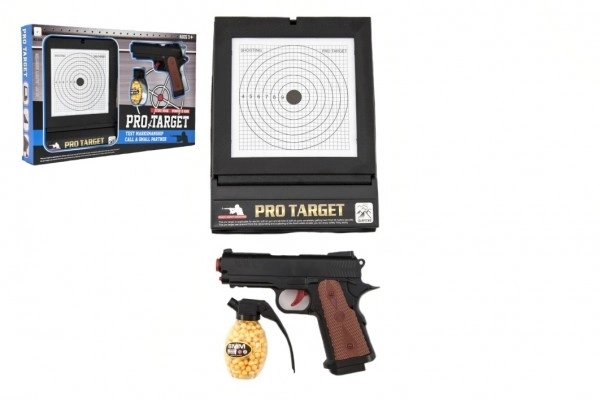 Plastowy pistolet na kulki z tarczą