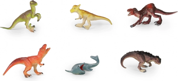 zestaw 6 figurek dinozaurów z twardej gumy