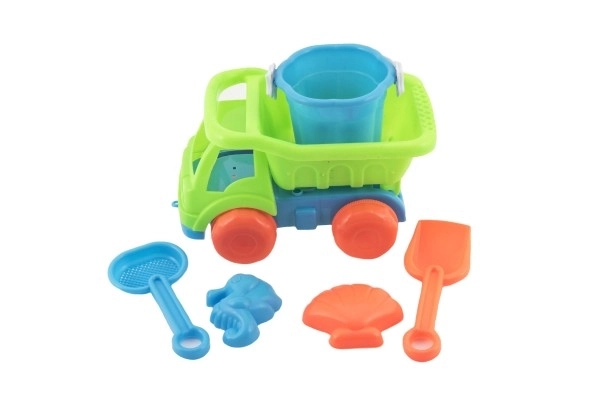 Samochód na piasek z akcesoriami plastik 16cm 2 kolory w siatce