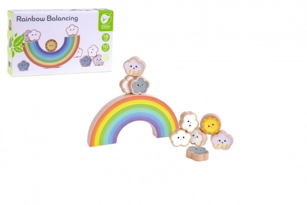 Gra drewniana balansująca tęcza z chmurami