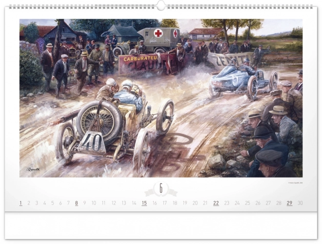 Kalendarz ścienny NOTIQUE Oldtimery – Václav Zapadlík 2025, 64 x 42 cm