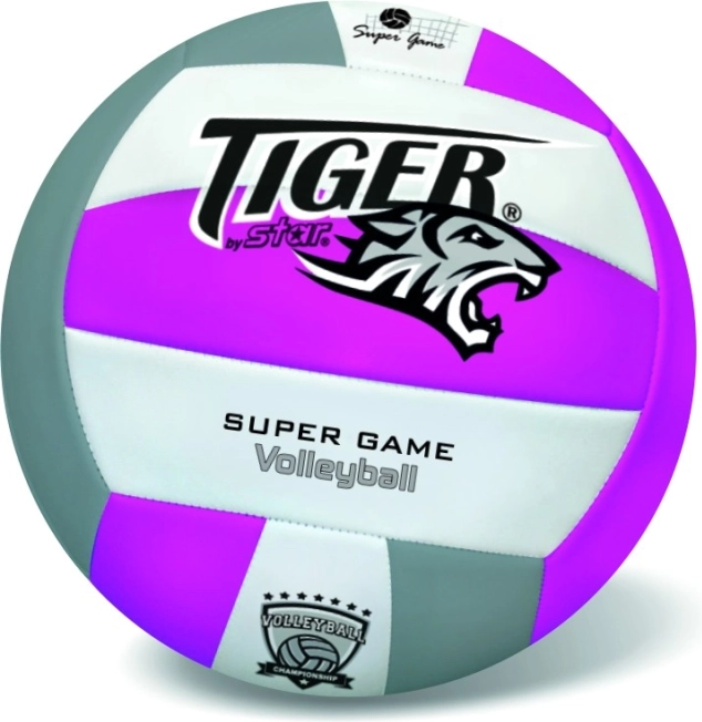 Skórzana piłka do siatkówki Fluo Tiger fioletowa, rozmiar 5