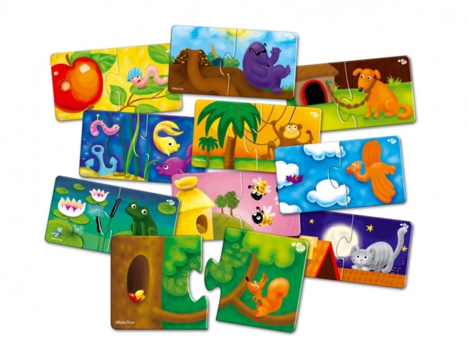 Puzzle Dopasowywanie domeczków zwierząt Far Far Land - 10 obrazków