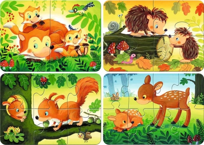 Moje pierwsze puzzle leśne zwierzątka 4w1