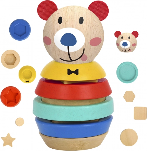Drewniana wieża do układania miś 11 elementów TOOKY TOY