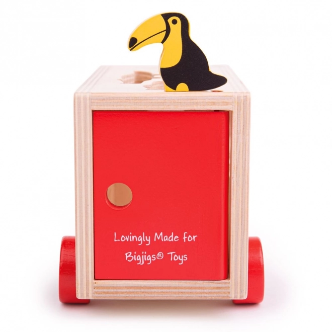 Bigjigs Toys Drewniane auto z safari zwierzakami