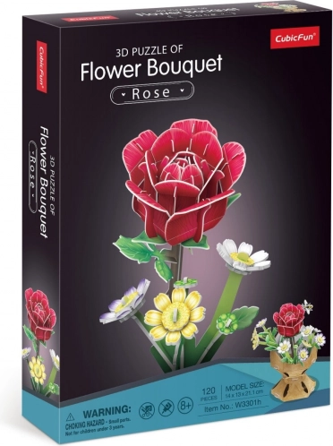Puzzle 3D Kwiatowy bukiet - Róże