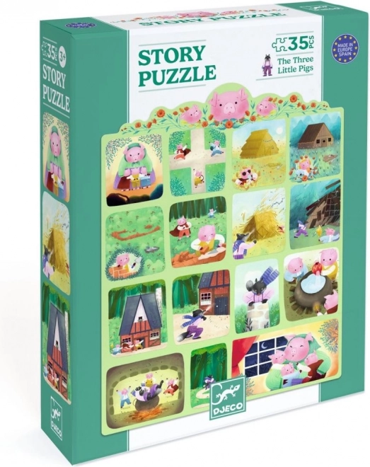 DJECO puzzle Trzy świnki 35 elementów