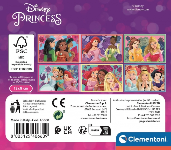 CLEMENTONI Obrazkowe klocki Disney Księżniczki, 6 klocków