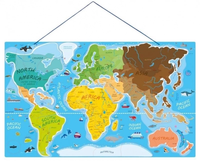 Magnetyczne puzzle mapa świata - obrazy i gra 2w1