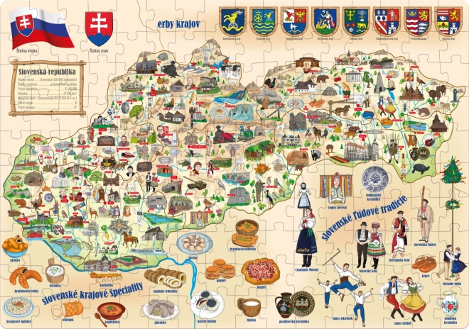 Popularne puzzle Mapa Słowacji 160 elementów