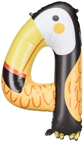 Balon foliowy cyfra 4 - Tukan 68 x 91 cm