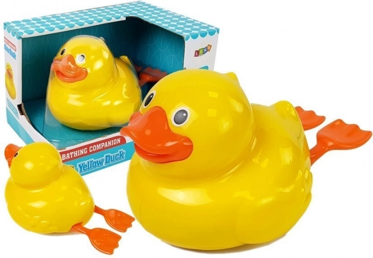 Pływająca żółta kaczuszka do kąpieli na baterie 18 cm