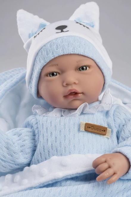 Guca 960 GAEL - realistyczna lalka niemowlę ze dźwiękami i miękkim materiałowym ciałem - 38 cm