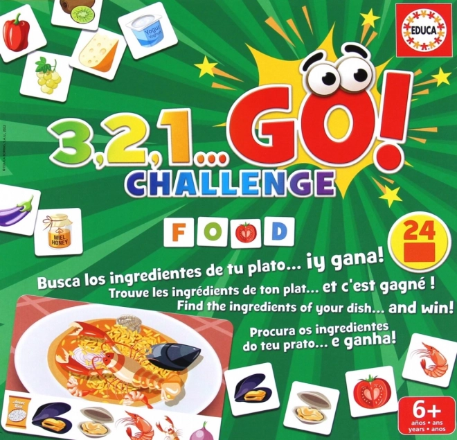 Zabawna gra planszowa 3,2,1... Go! Challenge Food od Educa Borrás