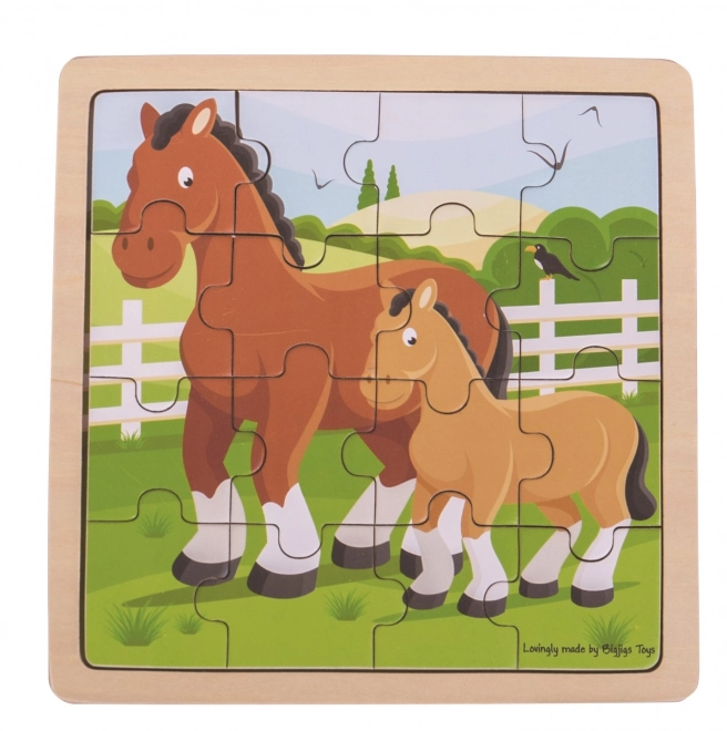 Puzzle Bigjigs Toys - Koń z źrebięciem