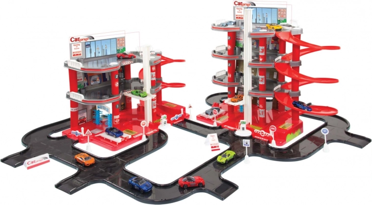 Mochtoys mega garaże – zestaw parkingowy z drogą