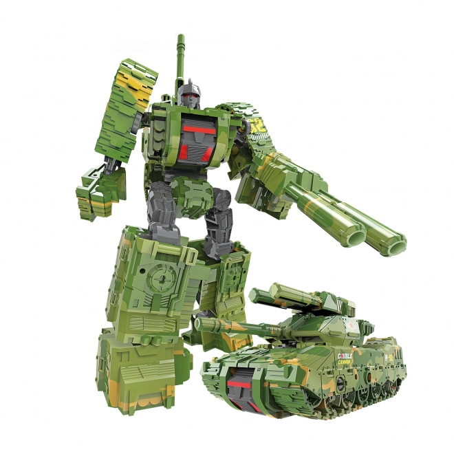 Zielony rozkładany czołg robot