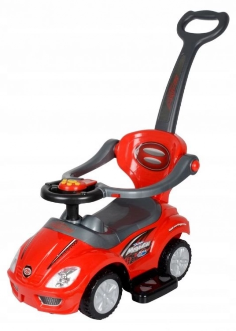 Jeździk 3w1 DELUXE z rączką i panelem muzycznym - czerwony