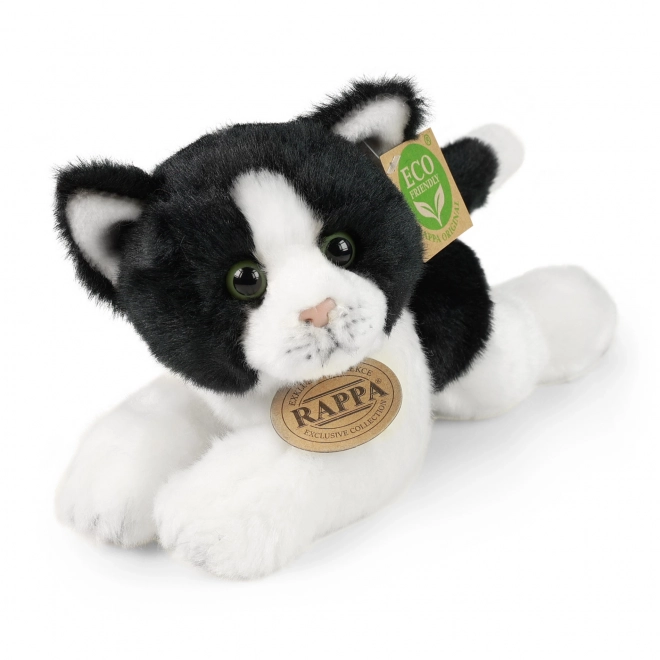 Puszysty kot biało-czarny leżący 16 cm EKO-PRZYJAZNY