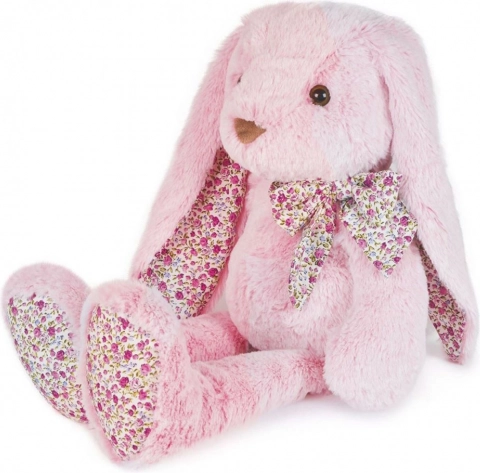 Różowy pluszowy króliczek Doudou Histoire d’Ours 60 cm