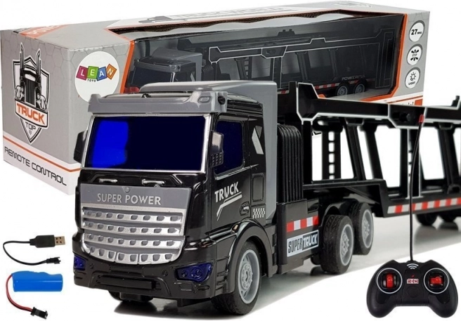 rc laweta zdalnie sterowana czarna 36 cm z lampami LED
