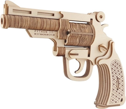 Woodcraft drewniane puzzle 3D rewolwer