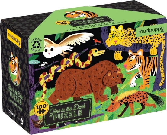 Mudpuppy puzzle Drapieżniki dzikiej przyrody świecące w ciemności – 100 elementów