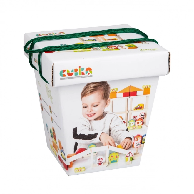 CUBIKA 13913 Transport w mieście - drewniana konstrukcja 55 elementów