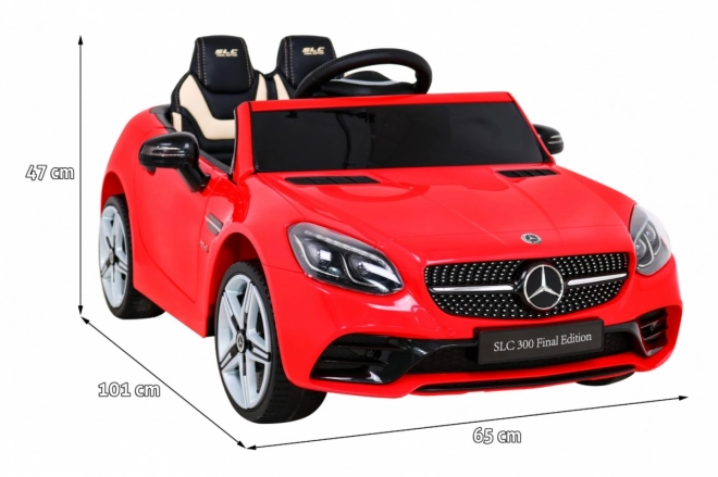 Mercedes Benz SLC300 Dziecięcy samochód na baterie Czerwony + dźwięki MP3 Światła + zdalne sterowanie + wolny start