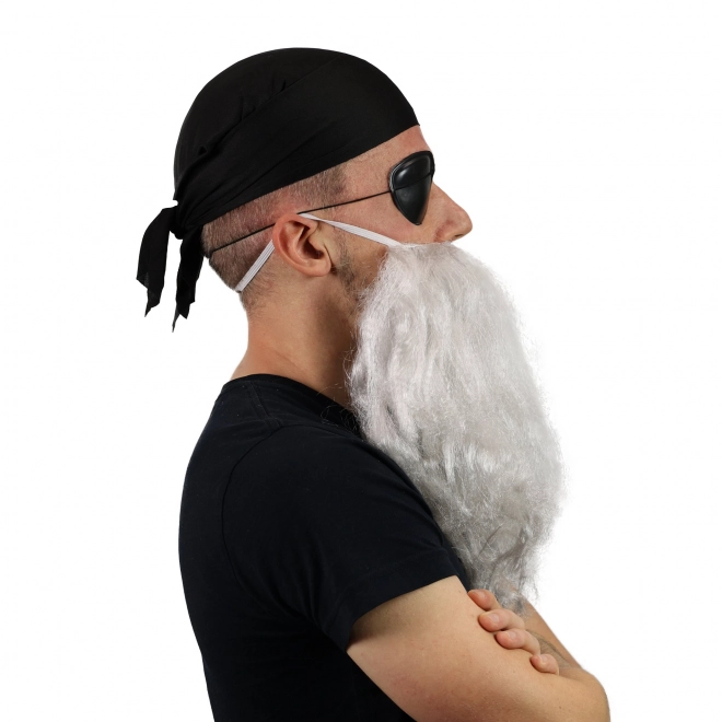 Broda pirata z chustą i opaską na oko