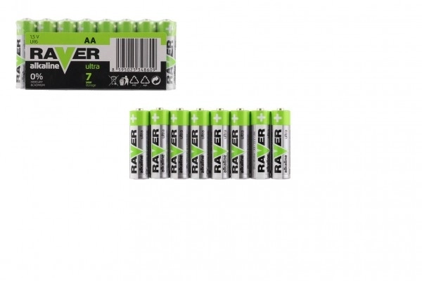 Baterie RAVER LR6/AA 1,5 V alkaliczne ultra 8 sztuk w folii