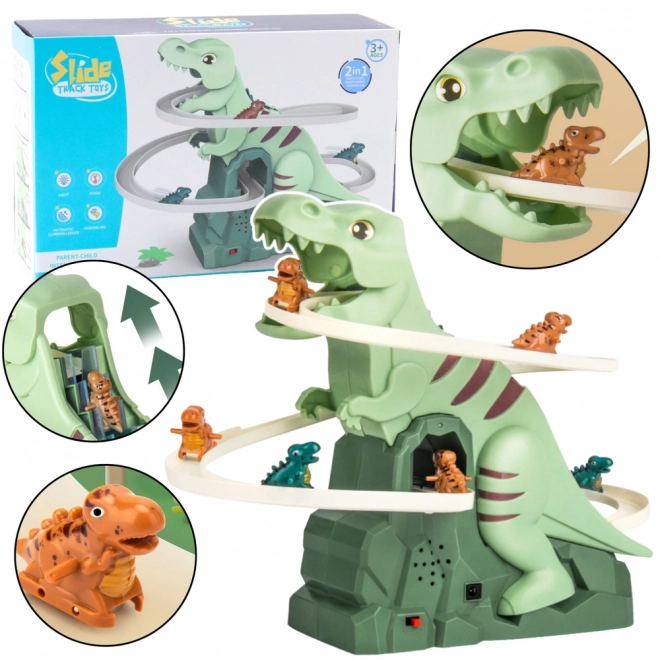 Zabawna kolejka górska dinozaurów