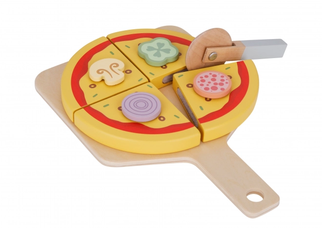 Tooky Toy drewniany zestaw do pizzy z dodatkami