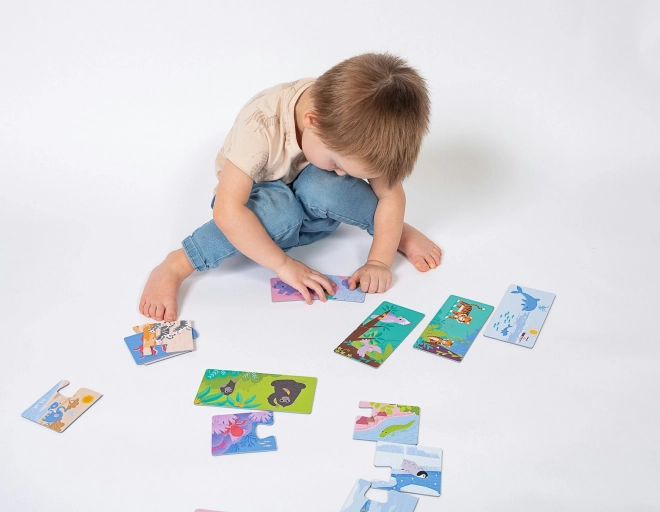 KukiKuk 80036 Veeeeliké puzzle duo Gdzie mieszkają zwierzątka