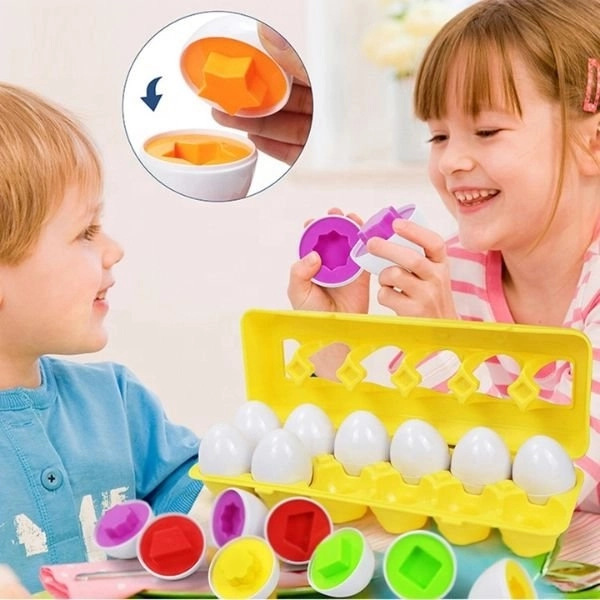 Montessori składane jajka WOOPIE - Łącz kształty i kolory