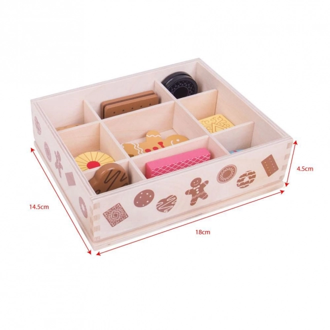 Bigjigs Toys Pudełko z drewnianymi ciastkami