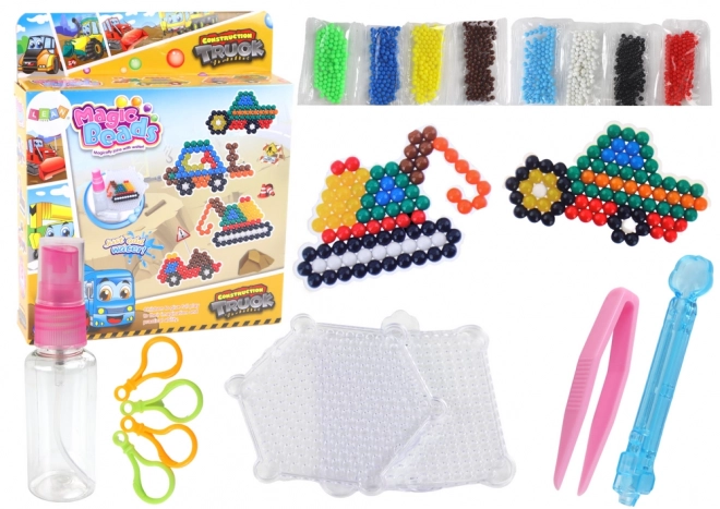 Zestaw koralików wodnych DIY Magic Beads 8 kolorów Pojazdy budowlane