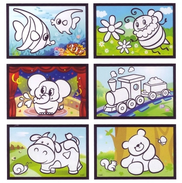 Magiczne malowanie wodą 6 obrazków w pudełku 22x26x4cm