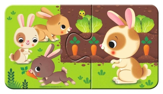RAVENSBURGER Moje pierwsze puzzle – zwierzątka i młode, 9×2 elementów