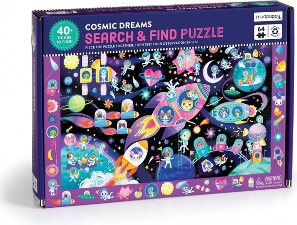 Puzzle Szukaj i znajdź Kosmiczne sny 64 elementy