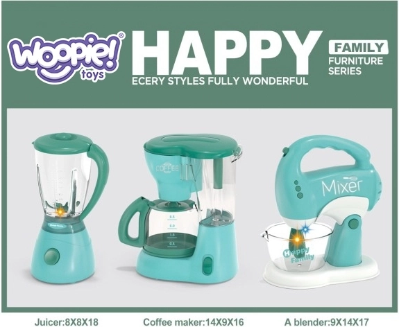 WOOPIE Zestaw domowych urządzeń dla dzieci 3w1 Mikser Blender Robot kuchenny