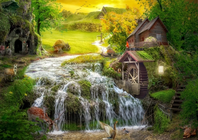 Puzzle ENJOY – chatka nad magicznym strumykiem 1000 elementów