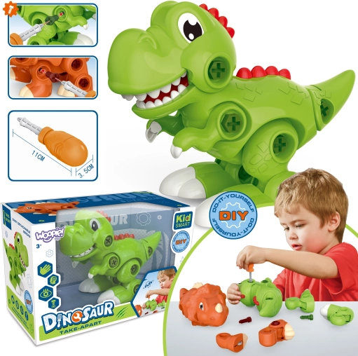 WOOPIE dinozaur do skręcania śrubokrętem – zestaw konstrukcyjny Tyranozaur dla dzieci