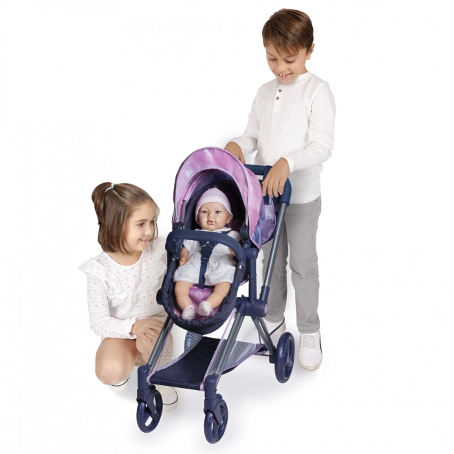 DeCuevas 81776 Składany wózek dla lalek 3 w 1 z torbą Magic Bubble 2024 - 73 cm