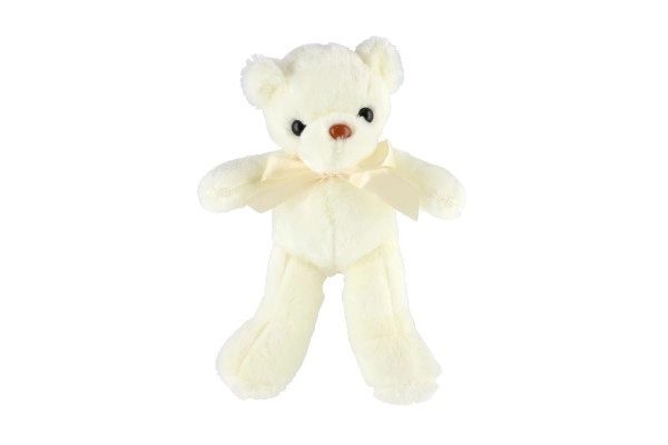 Niedźwiedź/Miś z kokardką pluszowy 30 cm biały